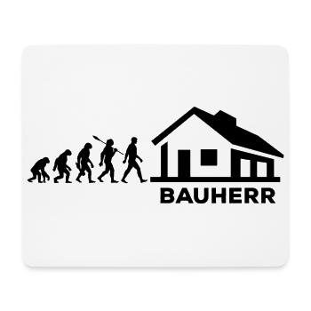 Evolution - Bauherr - Haus - bauen - EFH - Mousepad (Querformat) - Weiß - Vorne