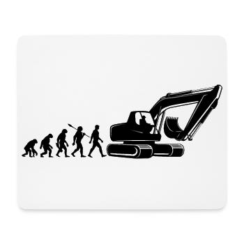 Evolution - Bagger fahren - Baustelle, Bauarbeiter - Mousepad (Querformat) - Weiß - Vorne