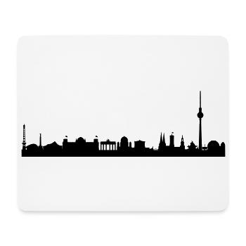 Conception graphique de vecteur subtile de skyline de Berlin - Tapis de souris (format paysage) - blanc - Devant