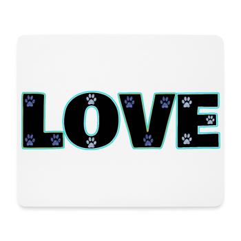 Amour pattes de chat bleu - Tapis de souris (format paysage) - blanc - Devant
