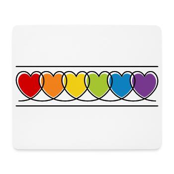 LGBT CSD LGBTQ+ HERZ REGENBOGEN HERZEN PRIDE MONTH - Mousepad (Querformat) - Weiß - Vorne