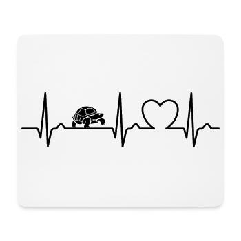 ECG Curve - Heart Curve - Pulse - Turtle - Mouse Pad (horizontal) - white - Front