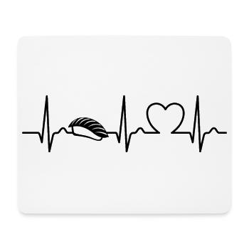 ECG Curve - Heart Curve - Pulse - Food - Sushi - Mouse Pad (horizontal) - white - Front