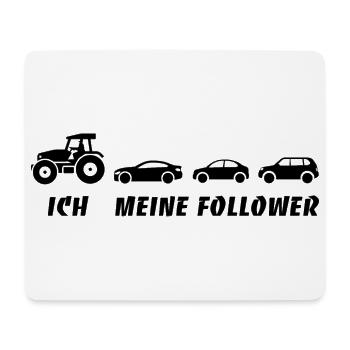 Ich und meine Follower - Traktor - Stau - Mousepad (Querformat) - Weiß - Vorne