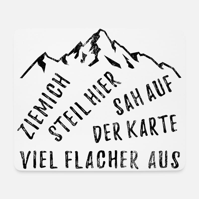Ziemlich steil hier, sah auf der Karte flacher aus - Mousepad (Querformat) - Weiß