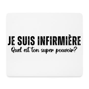 Infirmière super pouvoir humour infirmiere cadeau - Tapis de souris (format paysage) - blanc - Devant