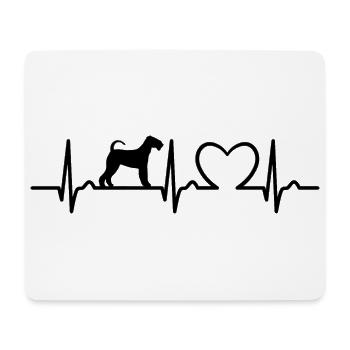 Airedale Terrier - Herzkurve - Hundefan Haustier - Mousepad (Querformat) - Weiß - Vorne
