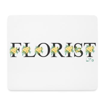 Lettrage fleuriste Tshirt cadeau fleuriste - Tapis de souris (format paysage) - blanc - Devant