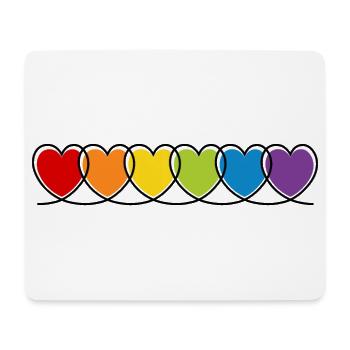 LGBT CSD LGBTQ+ HERZ REGENBOGEN HERZEN PRIDE MONTH - Mousepad (Querformat) - Weiß - Vorne