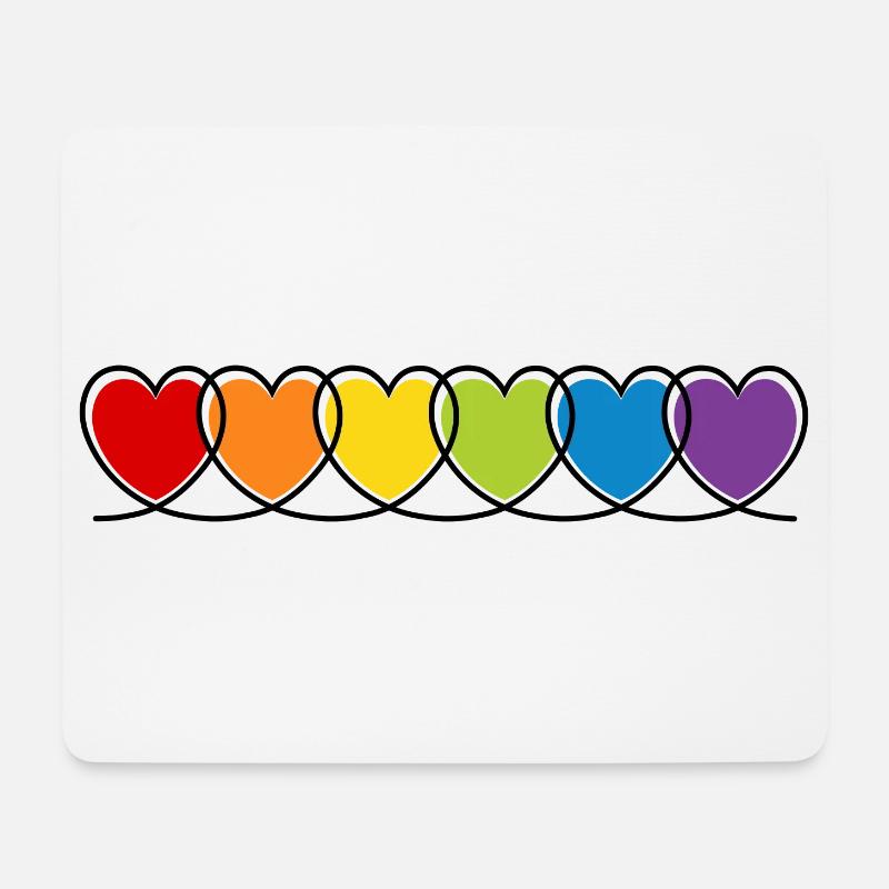 LGBT CSD LGBTQ+ HERZ REGENBOGEN HERZEN PRIDE MONTH - Mousepad (Querformat) - Weiß