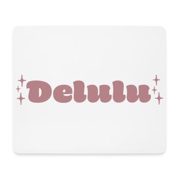 Delulu - Pink Schriftdesign - Mousepad (Querformat) - Weiß - Vorne