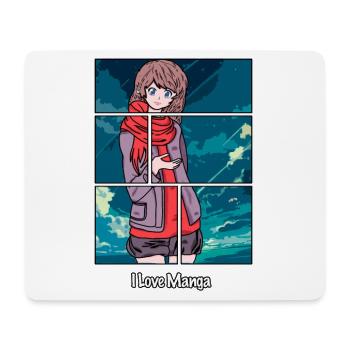 J'aime le manga - Tapis de souris (format paysage) - blanc - Devant