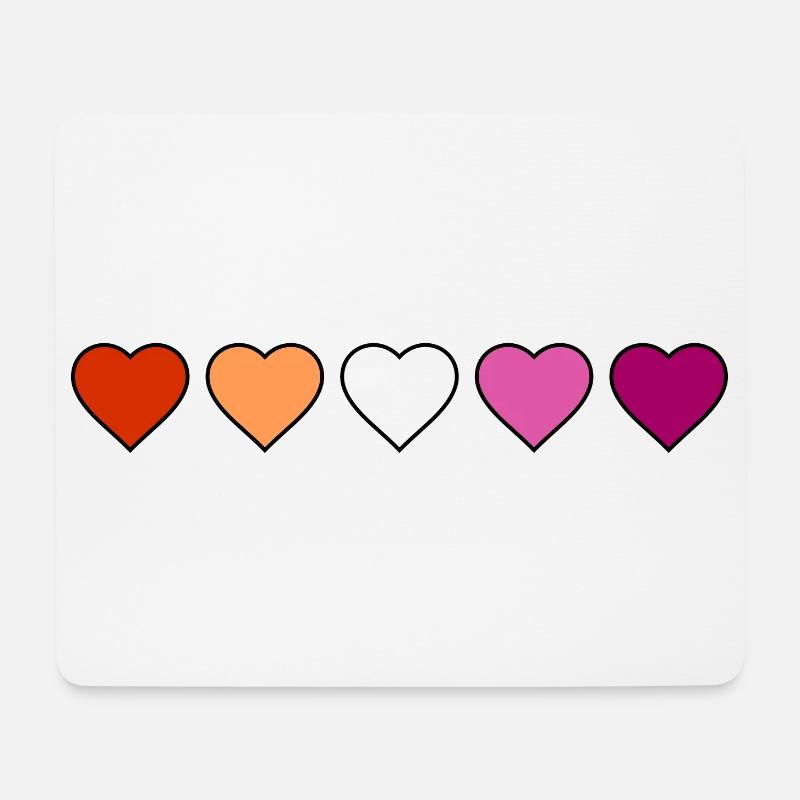 LGBTQ Pride Lesbe Herzen lesbische Flagge Lesbisch - Mousepad (Querformat) - Weiß