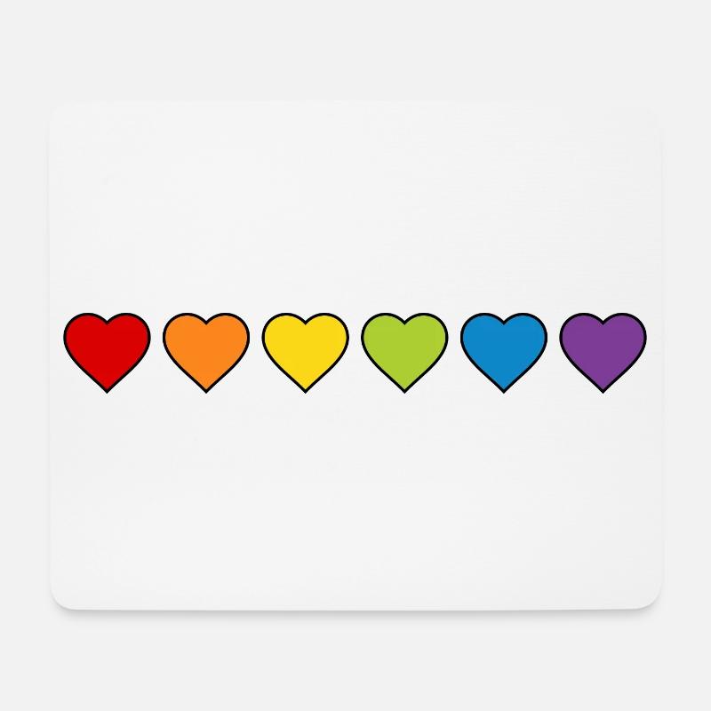 LGBT CSD LGBTQ+ HERZ REGENBOGEN HERZEN PRIDE MONTH - Mousepad (Querformat) - Weiß