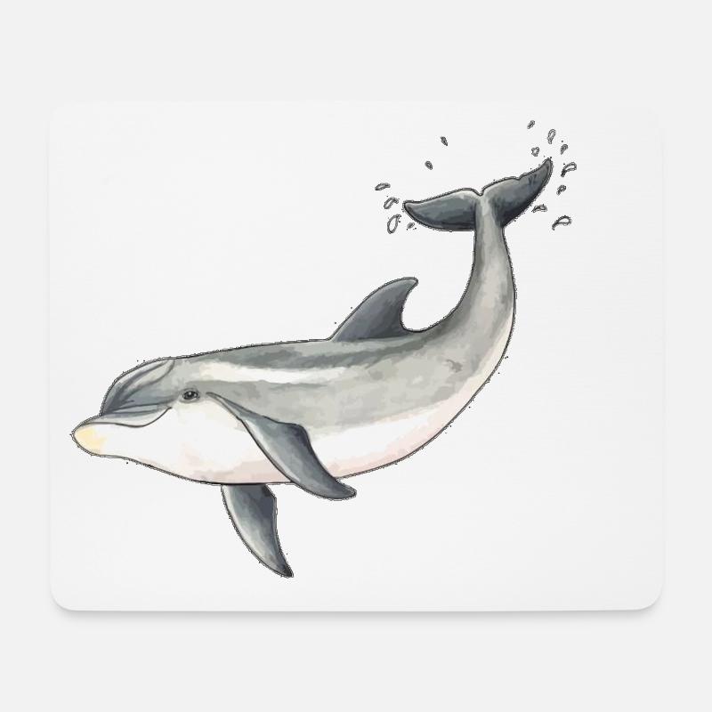 Baby-Delphin - Baby Delphin Design - Bebe dauphininsel - Mousepad (Querformat) - Weiß