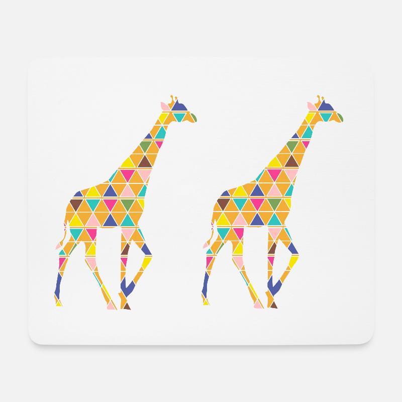 grafische Giraffe - Mousepad (Querformat) - Weiß