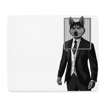 Husky dog with suit clothes in picture frame - Mouse Pad (horizontal) - white - Front