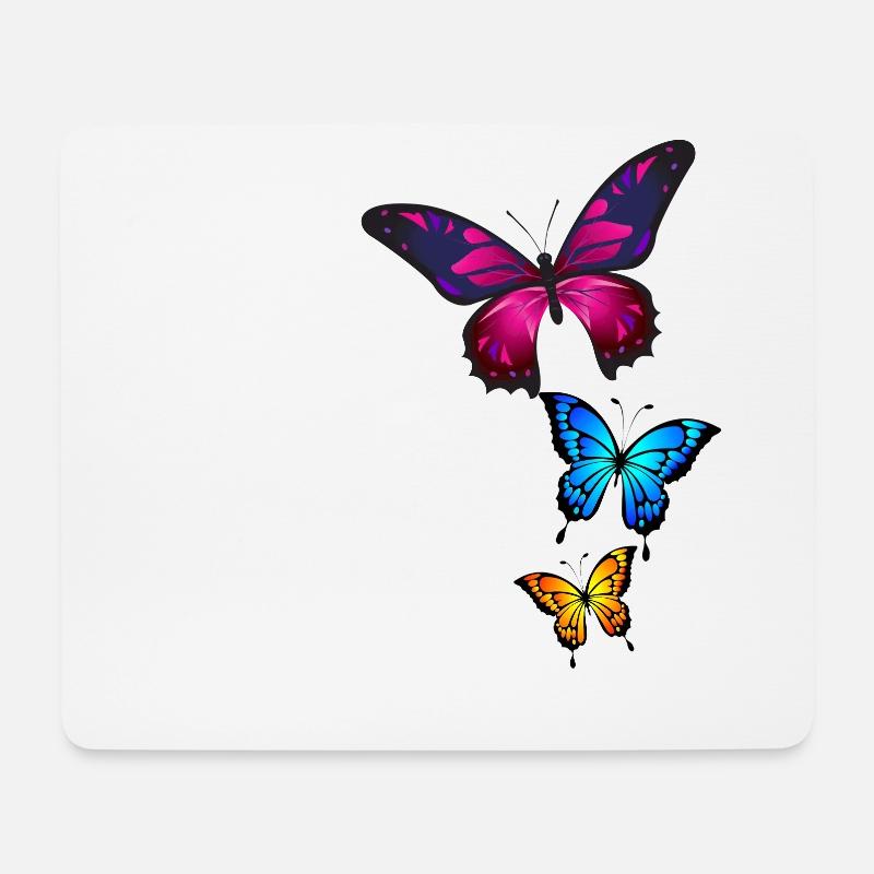 Schmetterlinge, Butterfly, Natur - Mousepad (Querformat) - Weiß