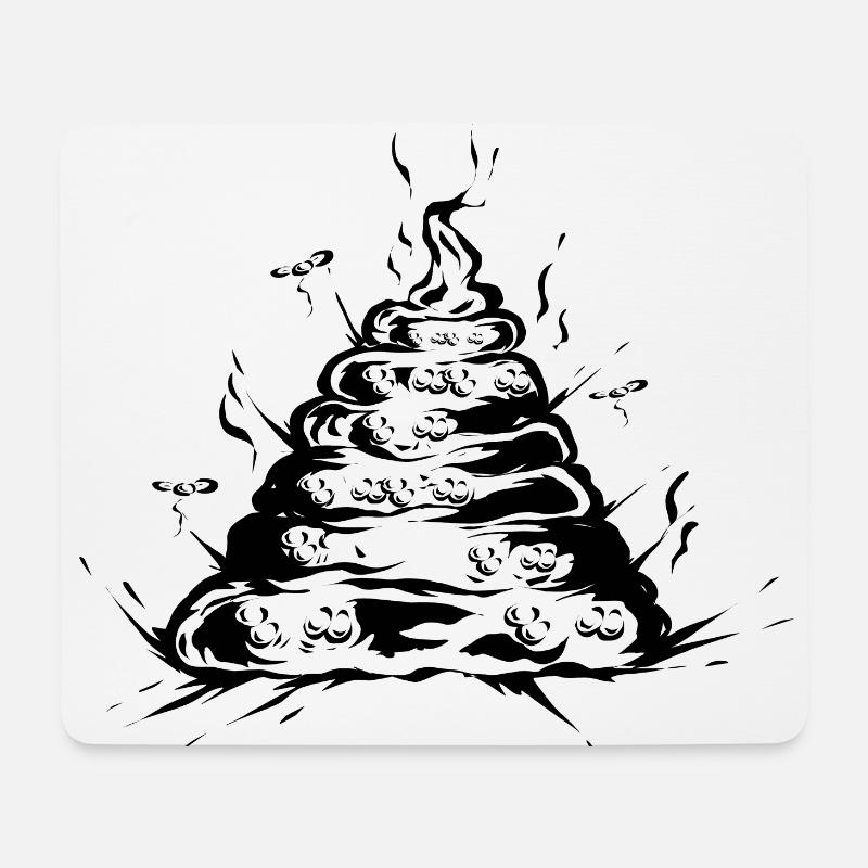 Toilette Klo Scheißhaufen - Mousepad (Querformat) - Weiß