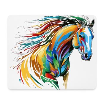 Whisper of the wind: majestic rainbow horse - Mouse Pad (horizontal) - white - Front