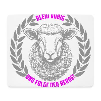 Schaf bleib ruhig und folge der Herde - Mousepad (Querformat) - Weiß - Vorne