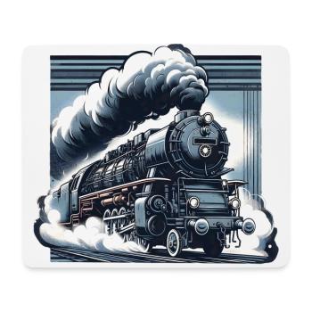 La puissance de la vapeur - Graphique d’une locomotive à vapeur - Tapis de souris (format paysage) - blanc - Devant