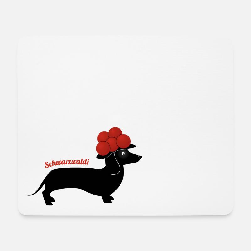 Schwarzwaldi - Bollenhut-Hund aus dem Schwarzwald - Mousepad (Querformat) - Weiß