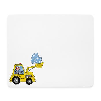 Excavator 4th Birthday - Mouse Pad (horizontal) - white - Front