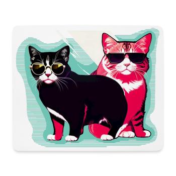 chats cool - Tapis de souris (format paysage) - blanc - Devant