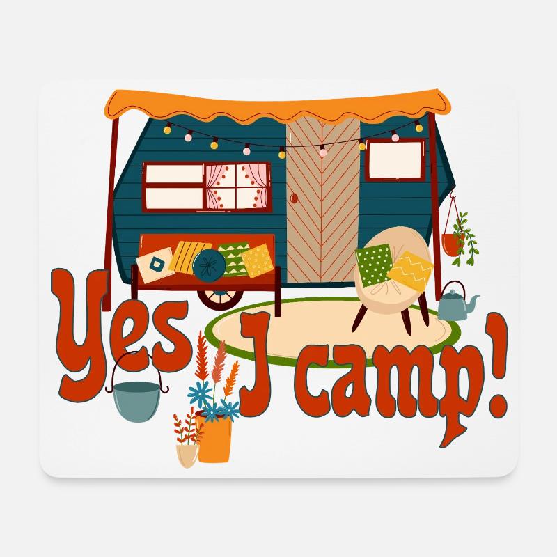 Romantic Trailer - Yes I camp 1 - Musemåtte (tværformat) - hvid
