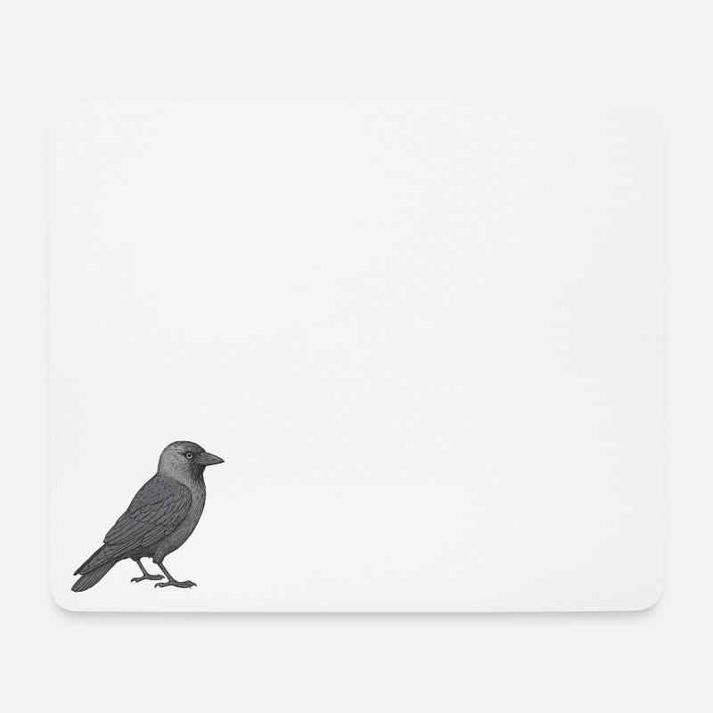 Chew Crow Jackdaw - Mouse Pad (horizontal) - white