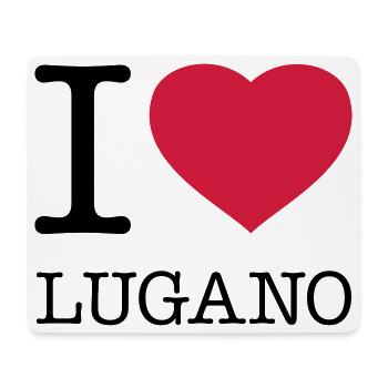 I LOVE LUGANO Switzerland Schweiz - Mousepad (Querformat) - Weiß - Vorne