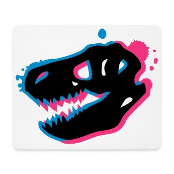 T Rex Skull 3-D - Mouse Pad (horizontal) - white - Front