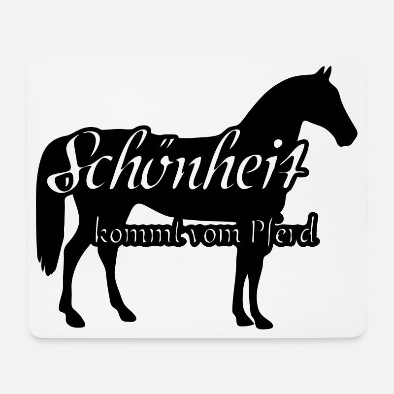 Schönheit und Pferd Geschenk Reiter Reiten Spruch - Mousepad (Querformat) - Weiß
