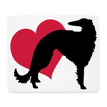 Borzoi my love - Mouse Pad (horizontal) - white - Front