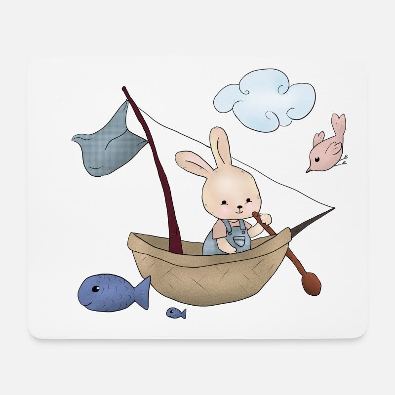 Kaninchenschiffer - Mousepad (Querformat) - Weiß