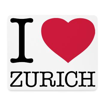 I LOVE ZURICH Zürich - Mousepad (Querformat) - Weiß - Vorne