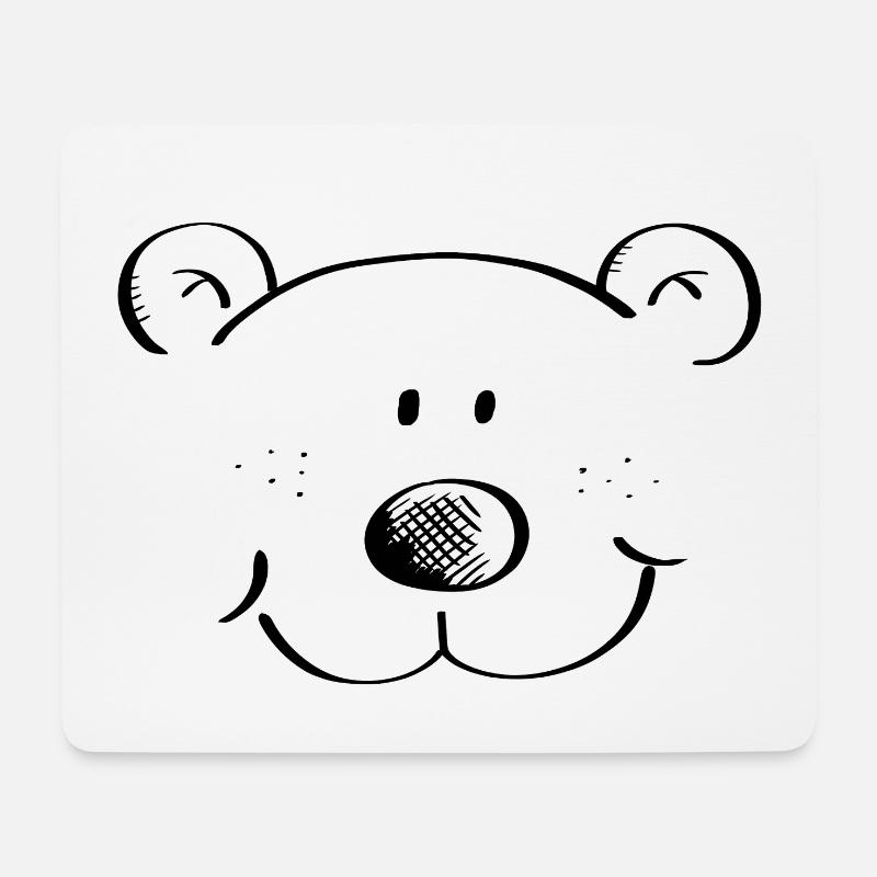 Bärchen Kopf - Bär - Bären - Teddybär - Grizzly - Mousepad (Querformat) - Weiß