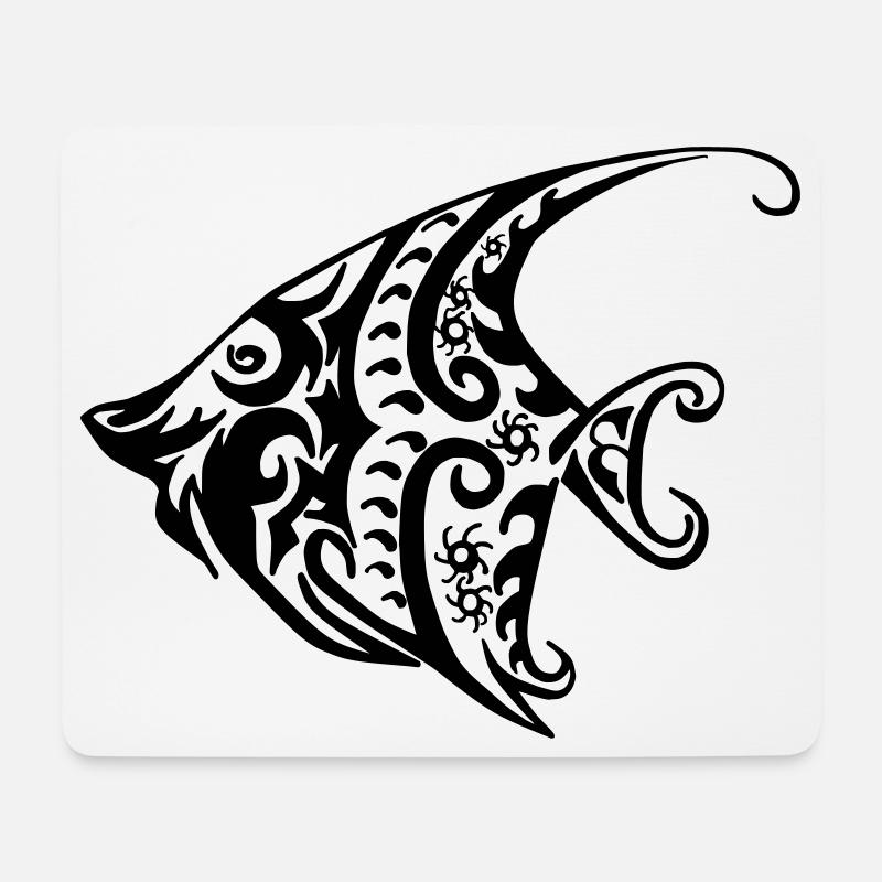 Fisch Tribal - Mousepad (Querformat) - Weiß