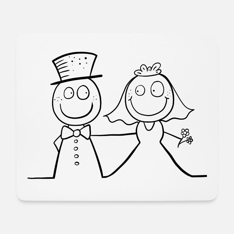 Lustiges Hochzeit Brautpaar - Mousepad (Querformat) - Weiß