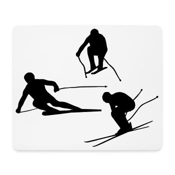 Skifahrer - Mousepad (Querformat) - Weiß - Vorne
