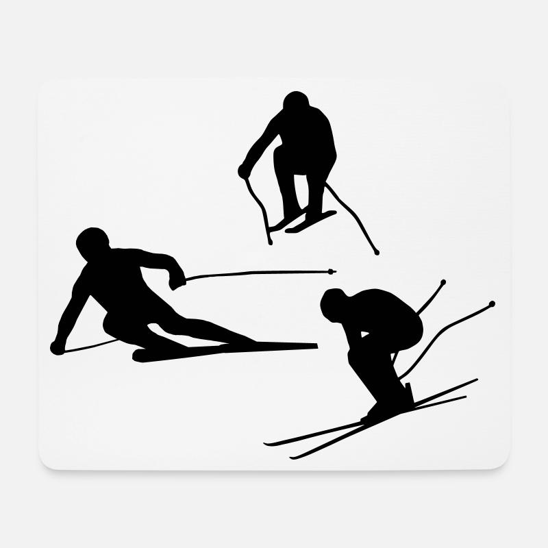Skifahrer - Mousepad (Querformat) - Weiß