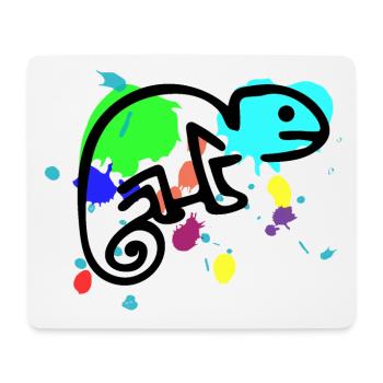 Buntes Chamäleon - Mousepad (Querformat) - Weiß - Vorne