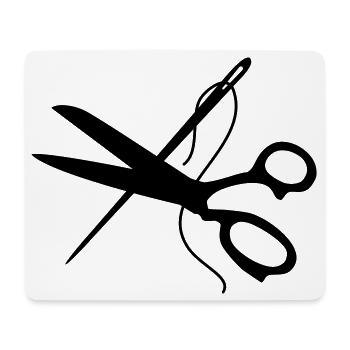 schere nadel schneider handwerk - Mousepad (Querformat) - Weiß - Vorne