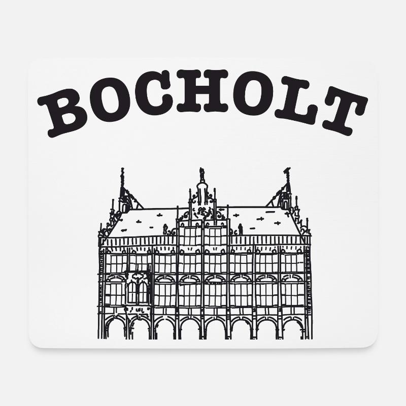 Bocholt Rathaus Linienstil, Handzeichnung - Mousepad (Querformat) - Weiß