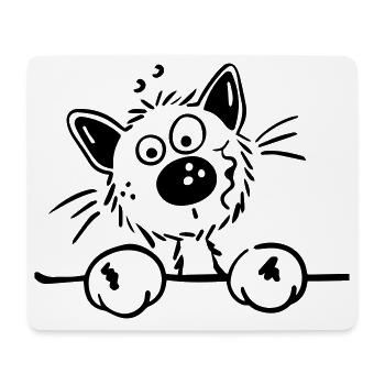 Mignon Chat - Tapis de souris (format paysage) - blanc - Devant