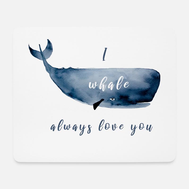 Wal Liebe - Mousepad (Querformat) - Weiß