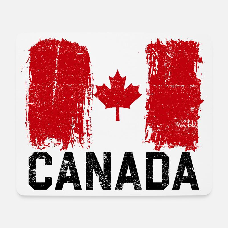 Grunge Canada Flag Maple Leaf Art - Mouse Pad (horizontal) - white