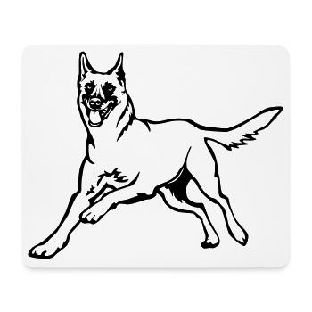 Malinois - Mousepad (Querformat) - Weiß - Vorne