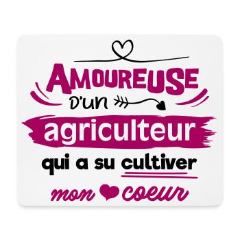 Amoureuse d'un agriculteur, humour cadeau - Tapis de souris (format paysage) - blanc - Devant